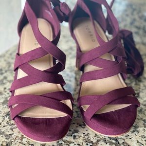Torrid size 8 burgundy straps platform shoes